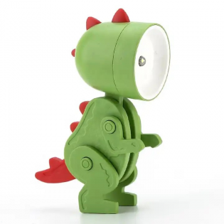 Детский светильник - фонарь «Динозавр-дракон» / беспроводной ночник-игрушка, Зеленый
