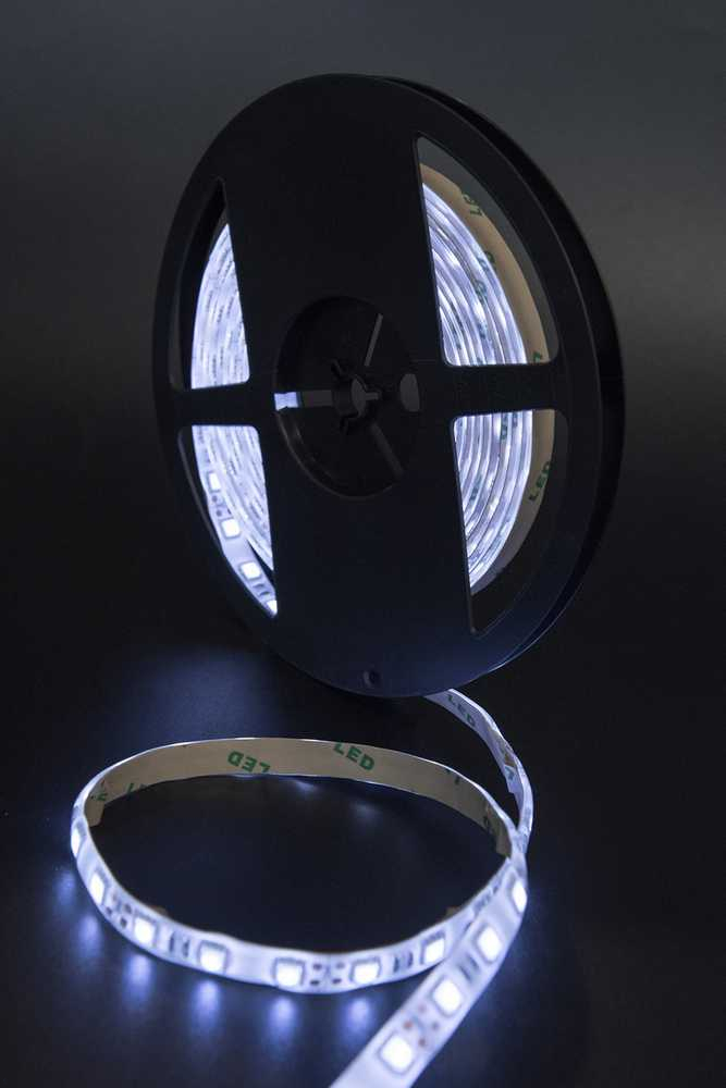 Светодиодная лента SMD5050 60Led/m 14,4W/m IP65 12V (холодный белый) 5m, скотч 3М