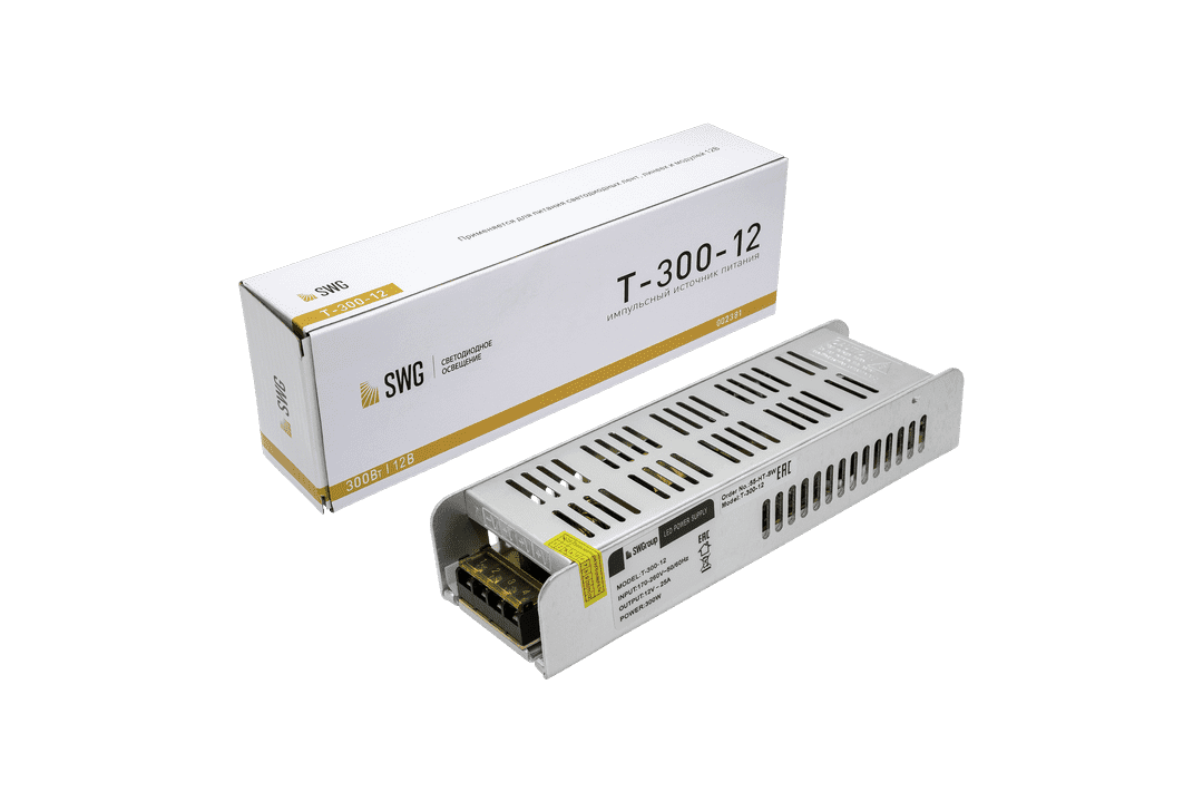 Блок питания компактный (узкий) 300W IP20 12V