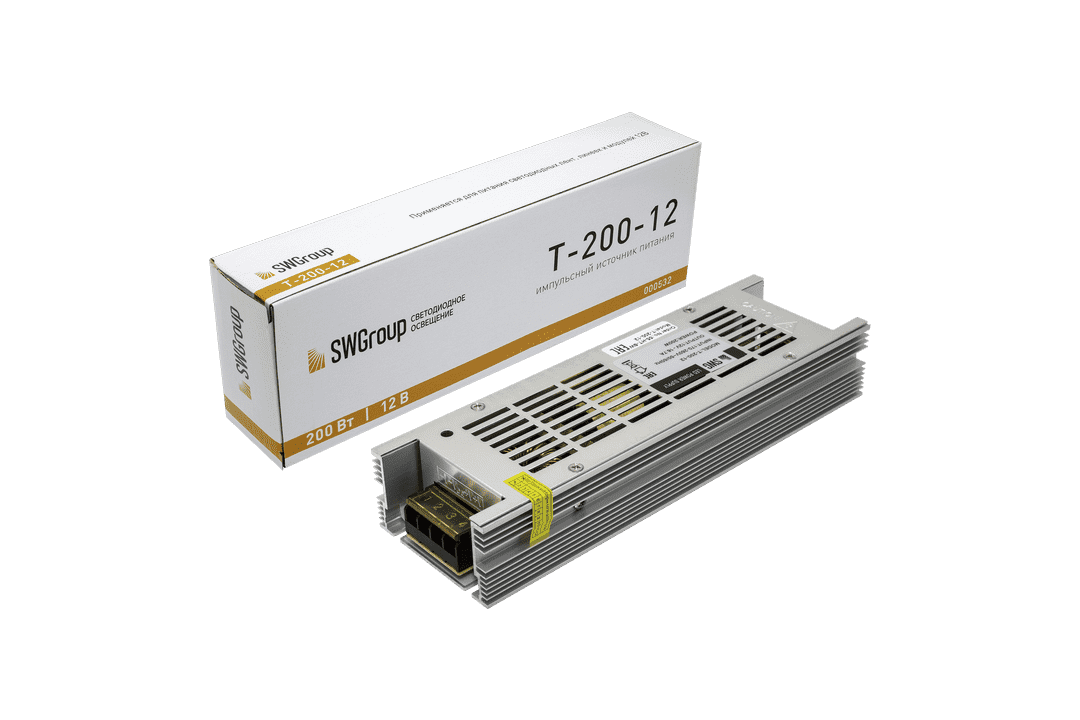 Блок питания компактный (узкий) 200W IP20 12V