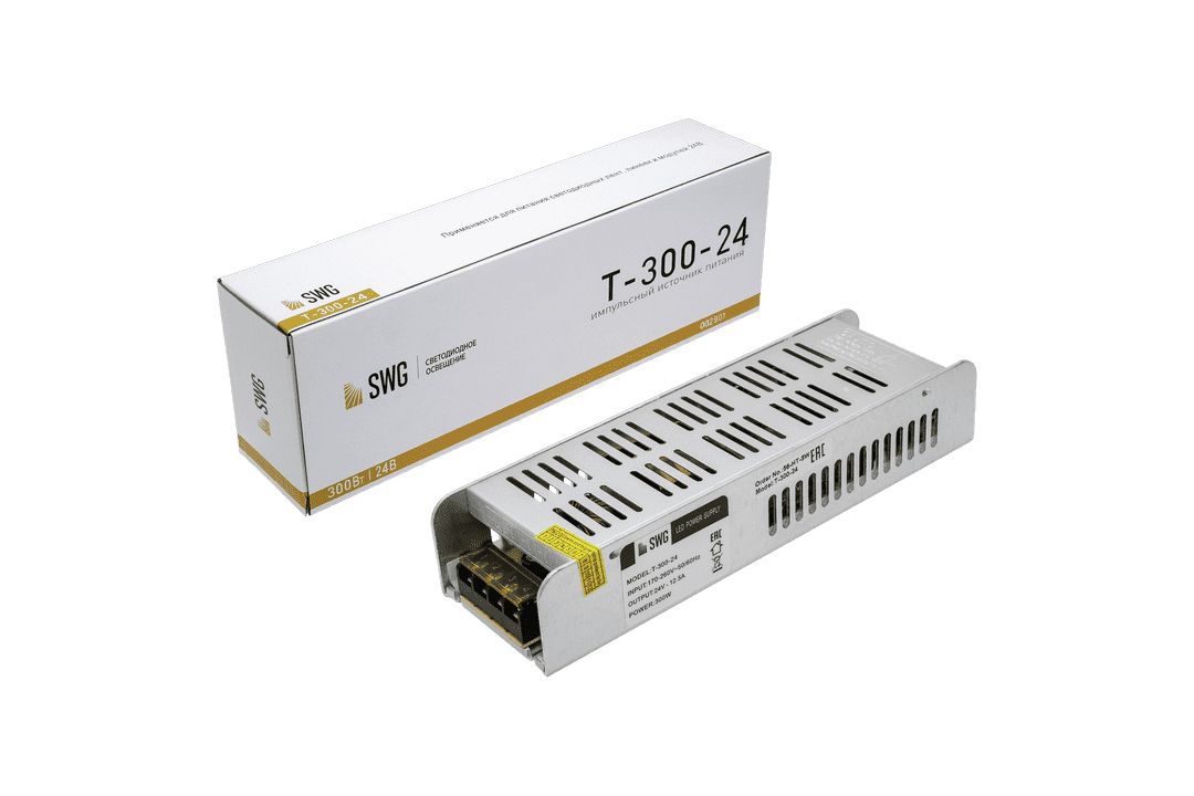 Блок питания компактный (узкий) 300W IP20 24V