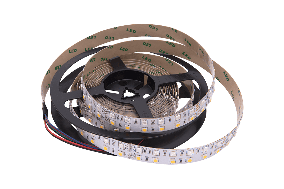 Светодиодная лента SMD5050 120Led/m 28,8W/m IP20 24V (RGB+теплый белый) 5m, скотч 3М