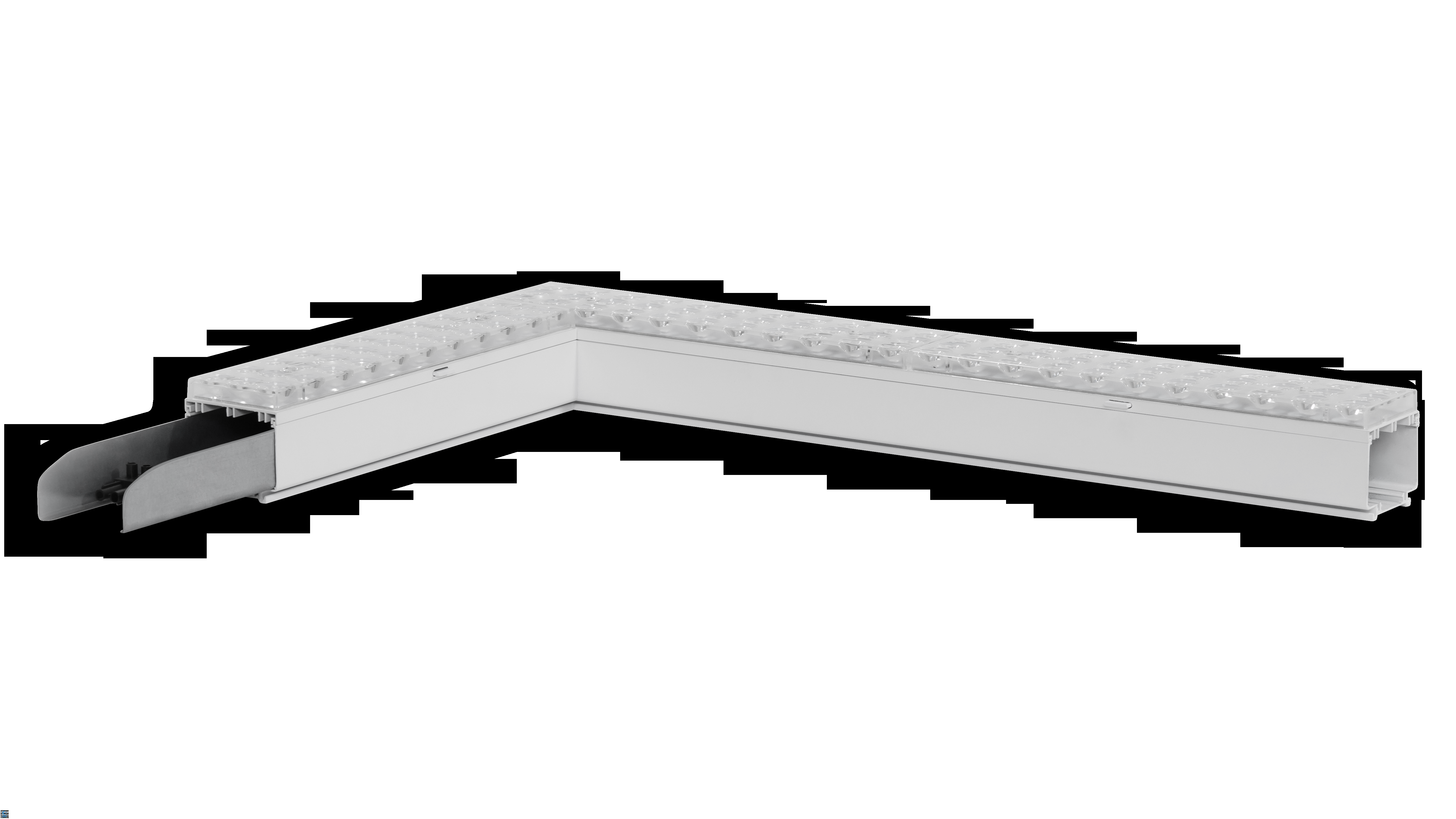 CSVT VOLGA-EU-L 38 575х350х74 CRI80 3000 sym transparent IP40 белый угловой левый со сквозной проводкой