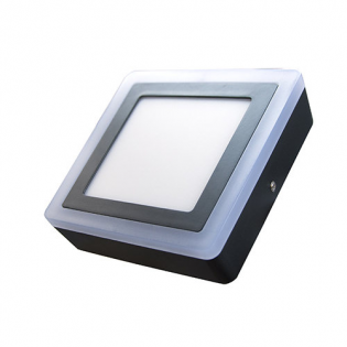 Светодиодный светильник ELVAN NLS-500-SQ 6W+3W 4000K+3000K 500Lm+250Lm IP44 квадратный, черный